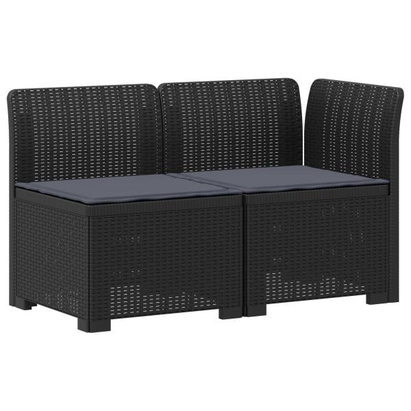 2-Sitzer Garten-Sofa mit Kissen Rattan-Look 2-Sitzer PP