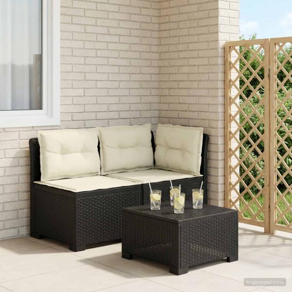ARDEBO.de - 2-Sitzer Garten-Sofa mit Kissen Rattan-Look 2-Sitzer PP