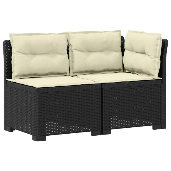 2-Sitzer Garten-Sofa mit Kissen Rattan-Look 2-Sitzer PP