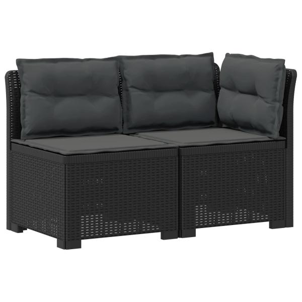 2-Sitzer Garten-Sofa mit Kissen Rattan-Look 2-Sitzer PP