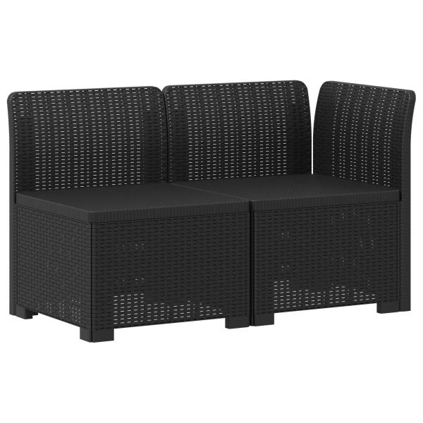2-Sitzer Garten-Sofa mit Kissen Rattan-Look 2-Sitzer PP