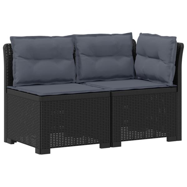 2-Sitzer Garten-Sofa mit Kissen Rattan-Look 2-Sitzer PP