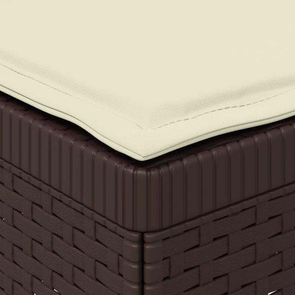 3-Sitzer Garten Sofa mit Kissen Rattan-Look PP Braun