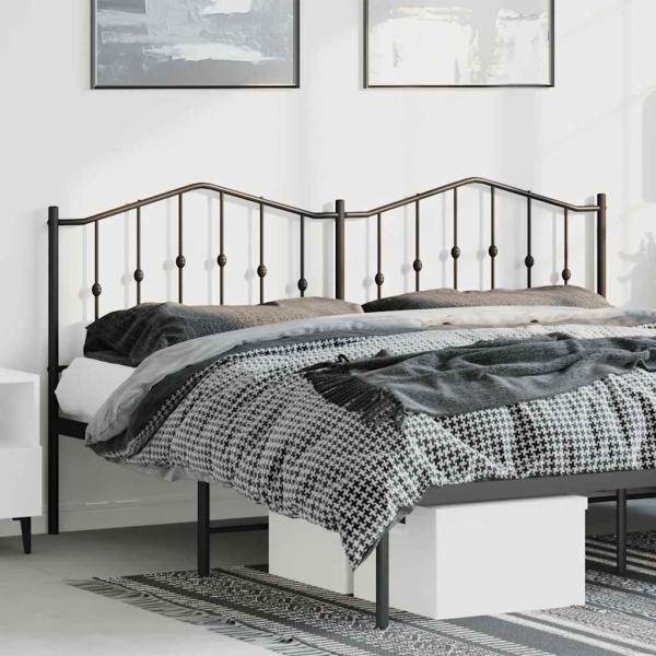 ARDEBO.de - Ersatz-Kopfteil Metall Schwarz 193 cm