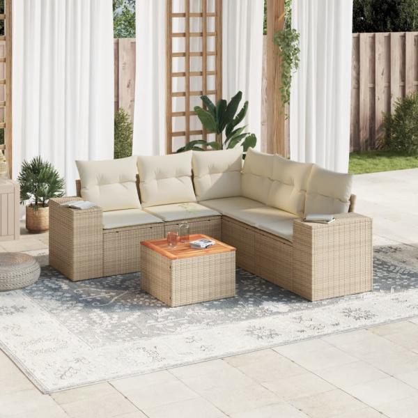 ARDEBO.de - Patio Sofa Set 6-Sitzer Beige