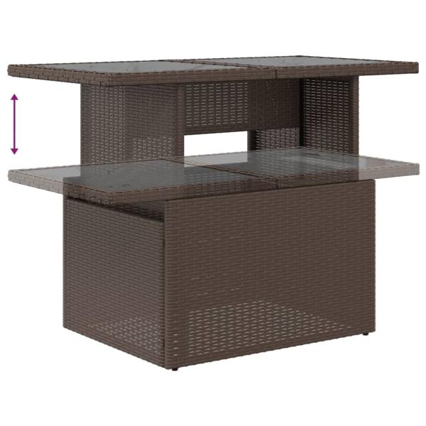 9-teiliges Gartensofa-Set mit Kissen, braun, Polyrattan
