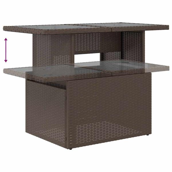 5-teiliges Gartensofa-Set mit Kissen, braun, Polyrattan