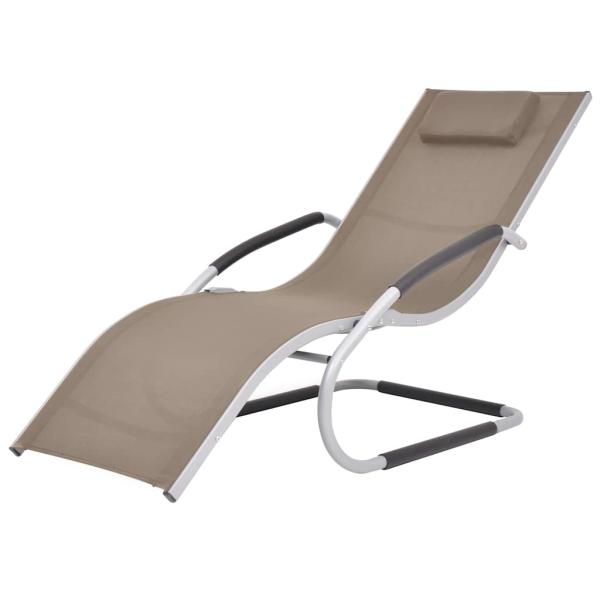 ARDEBO.de - Sonnenliege mit Kissen Aluminium und Textilene Taupe