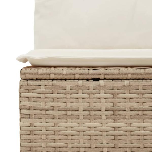 4-tlg. Garten-Sofagarnitur mit Kissen Beige Poly Rattan