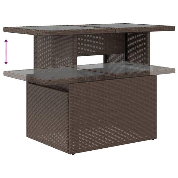 5-teiliges Gartensofa-Set mit Kissen, braun, Polyrattan