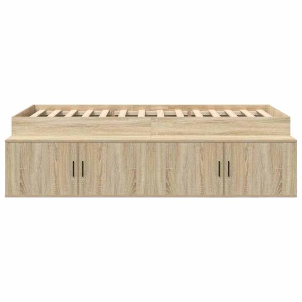 Bettrahmen mit Speicher Sonoma-Eiche 90 x 190 cm Holzwerkstoff