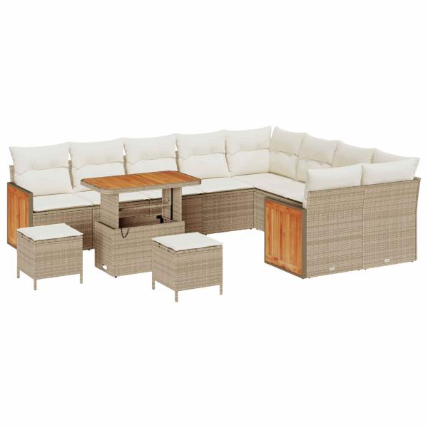 Gartensofa-set 12 stk. 12-Sitzanzahl Beige und Creme