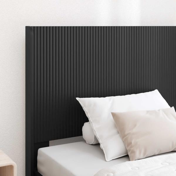 Bettgestell mit Stauraum und Kopfteil Schwarz 75 x 190 cm