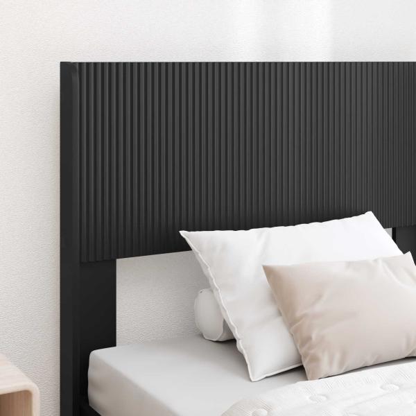 Bettgestell mit Stauraum und Kopfteil Schwarz 75 x 190 cm