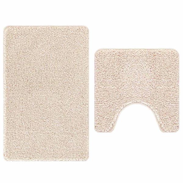 Anti-Rutsch Badematten-Set 2 stk. Creme 50 x 50 cm PP