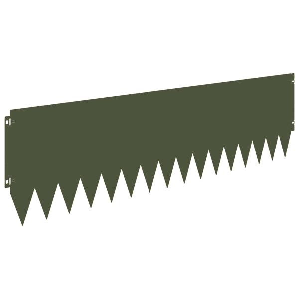 Rasenkante 20 stk. 103 x 30 cm Stahl Olivgrün