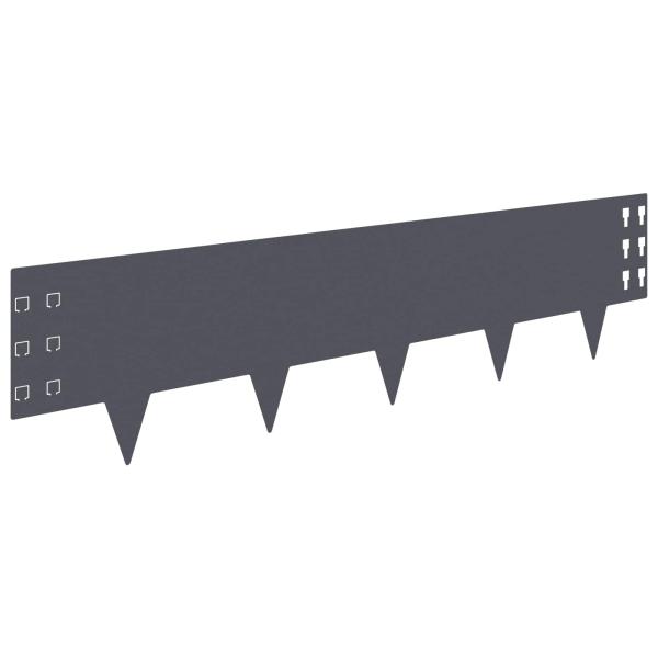 Raseneinfassung 30 stk. 100 x 25 cm Stahl Anthrazit