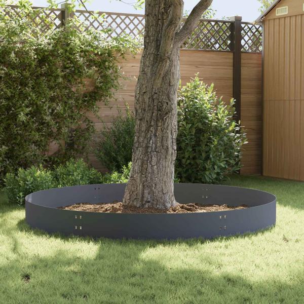 Raseneinfassung 10 stk. 100 x 30 cm Stahl Anthrazit