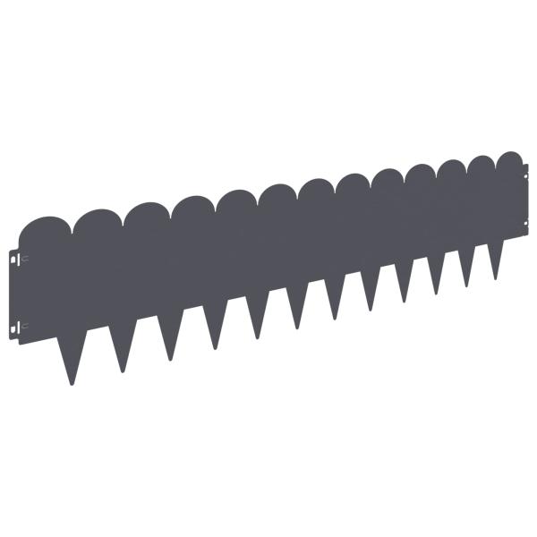 Raseneinfassung 10 stk. 103 x 25 cm Stahl Anthrazit
