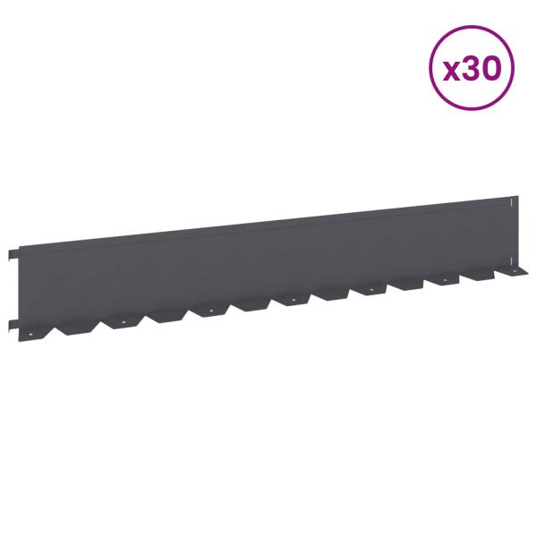 Raseneinfassung 30 stk. 102 x 15 x 4 cm Stahl Anthrazit