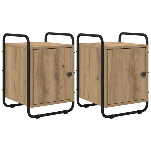Nachttisch 2 Stk. Artisan-Eiche Holzwerkstoff