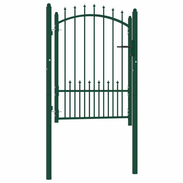 ARDEBO.de - Zauntor EMMEN mit Spikes Stahl 104 x 109,5 cm Grün
