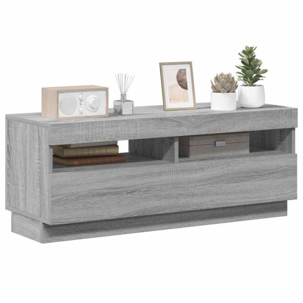 TV-Schrank mit LED-Leuchten Grau Sonoma 100x35x40 cm