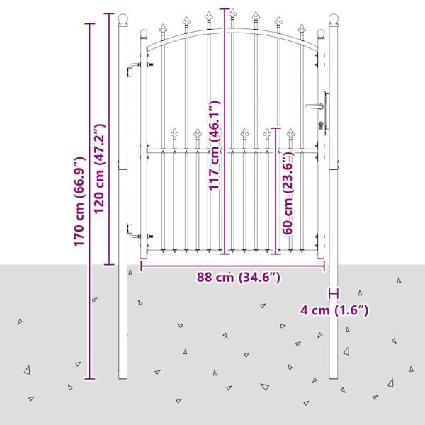 Zauntor EMMEN mit Spikes Stahl 104 x 117 cm Grün