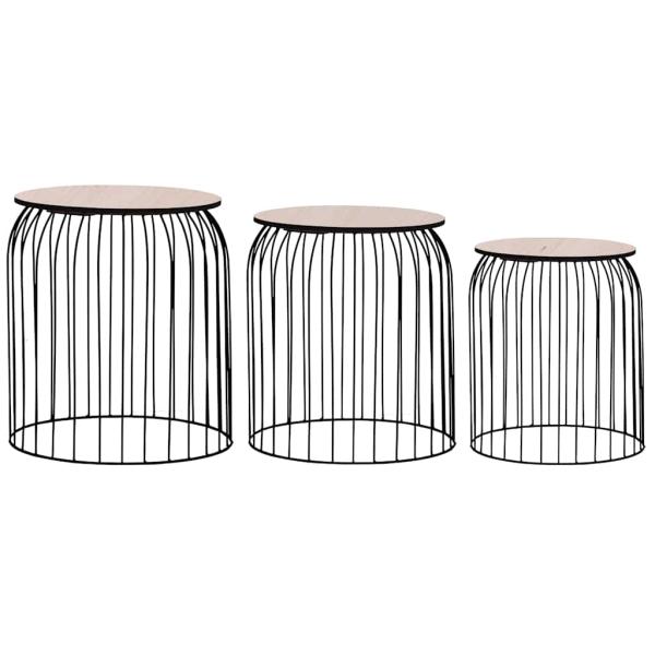 ARDEBO.de - Couchtische 3 Stk. Schwarz