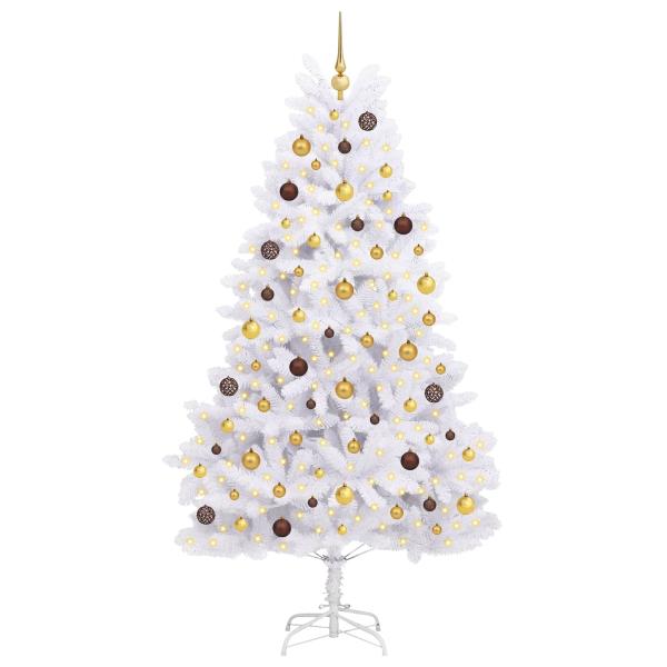Künstlicher Weihnachtsbaum 210 cm PVC und Stahl Weiß