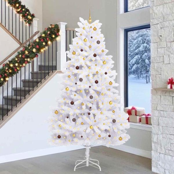 ARDEBO.de - Künstlicher Weihnachtsbaum 300 cm PVC und Stahl Weiß