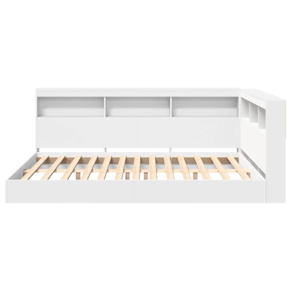 Bücherregal-Bett mit Regal Weiß 140 x 200 cm Holzwerkstoff