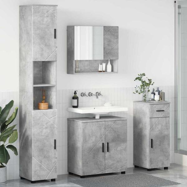 ARDEBO.de - Badezimmermöbel-Set 4 stk. Beton Grau 61 x 35 x 64 cm