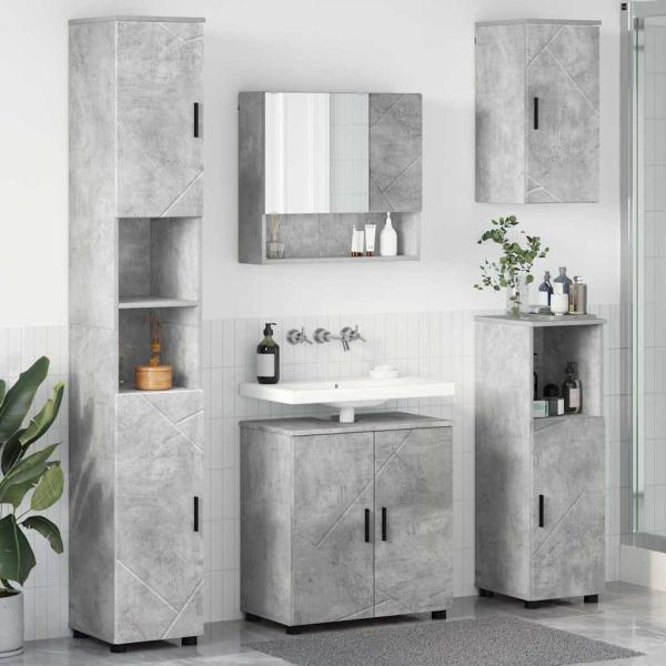 ARDEBO.de - Badezimmermöbel-Set 5 stk. Beton Grau 61 x 35 x 64 cm