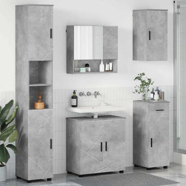 ARDEBO.de - Badezimmermöbel-Set 5 stk. Beton Grau 61 x 35 x 64 cm