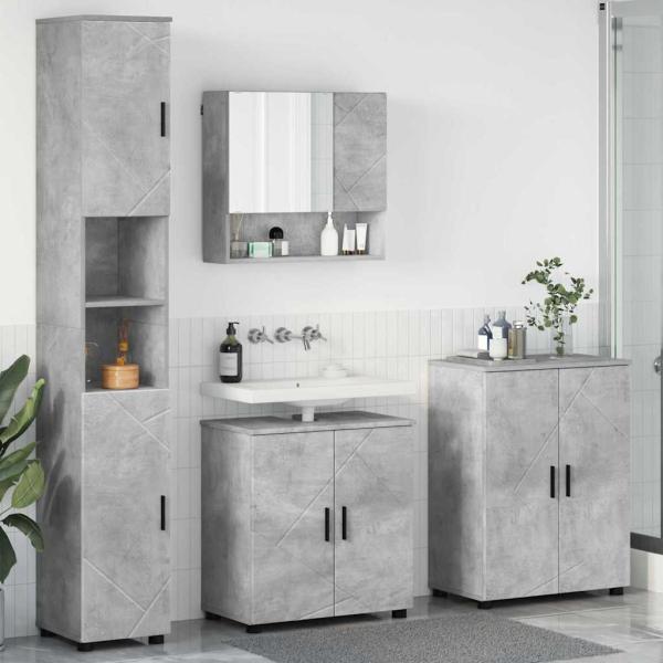 ARDEBO.de - Badezimmermöbel-Set 4 stk. Beton Grau 61 x 35 x 64 cm