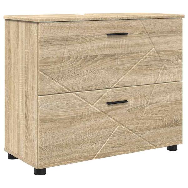 Badezimmermöbel-Set 2 stk. Sonoma-Eiche 76,5 x 35 x 64 cm