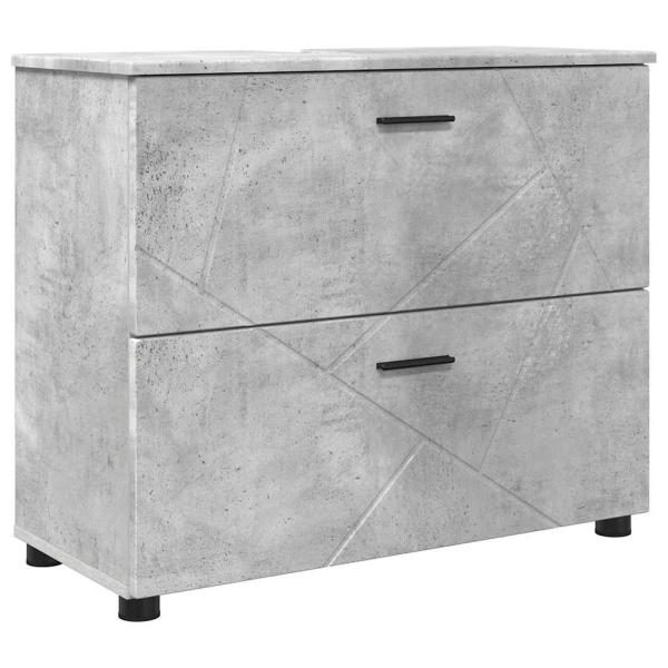 Badezimmermöbel-Set 2 stk. Beton Grau 76,5 x 35 x 64 cm