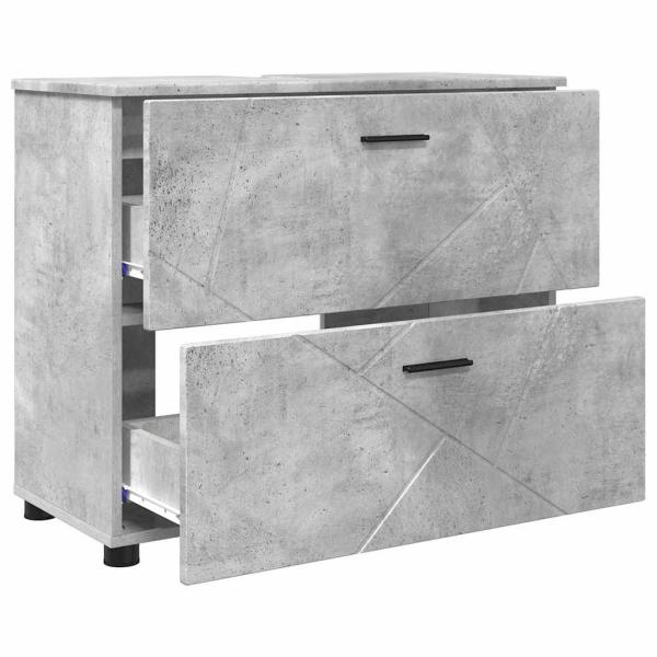 Badezimmermöbel-Set 3 stk. Beton Grau 76,5 x 35 x 64 cm