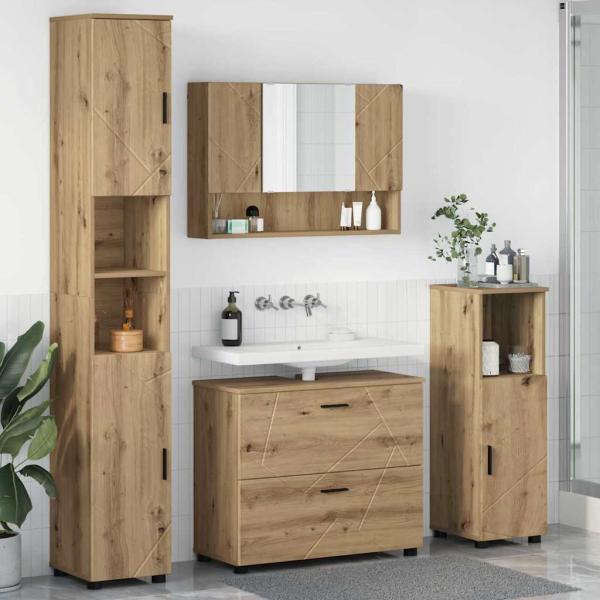ARDEBO.de - Badezimmermöbel-Set 4 Stk. Artisan-Eiche 35 x 30 x 192 cm