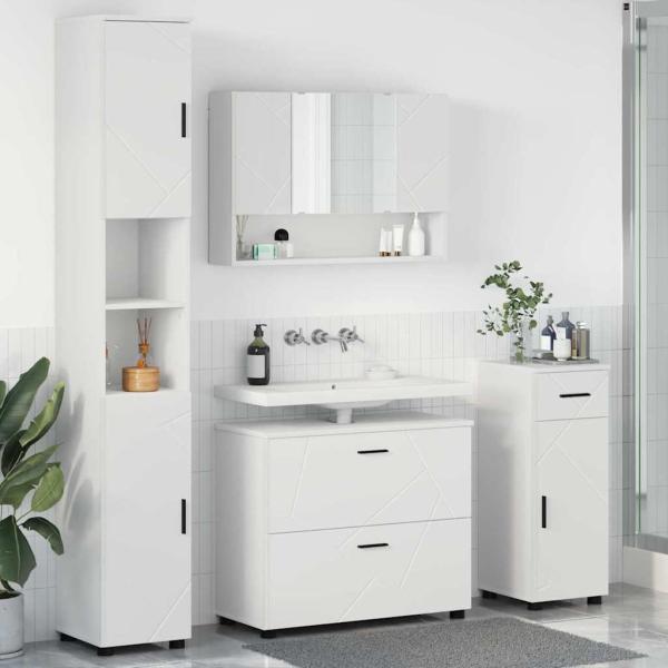 ARDEBO.de - Badezimmermöbel-Set 4 stk. Weiß 35 x 30 x 192 cm