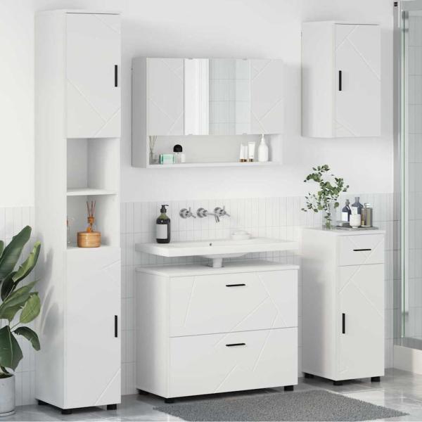 ARDEBO.de - Badezimmermöbel-Set 5 stk. Weiß 35 x 30 x 192 cm