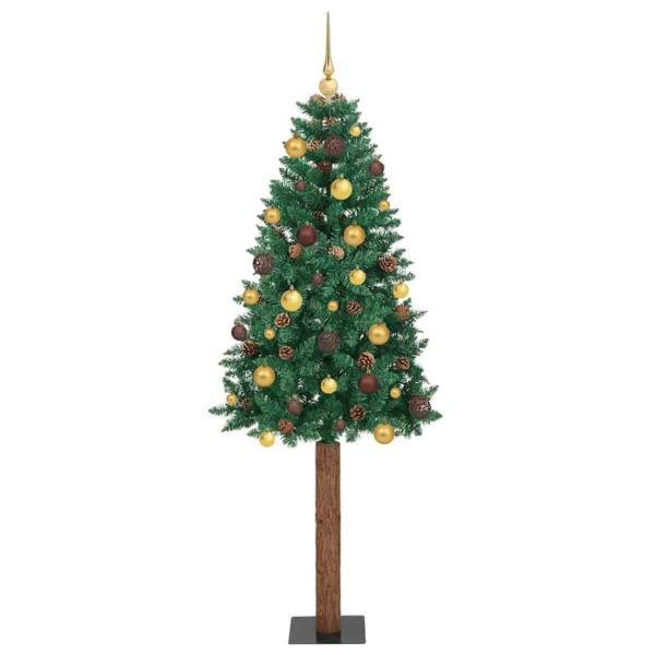 Schlanker Weihnachtsbaum mit 300 LEDs mit Ständer Grün 180 cm