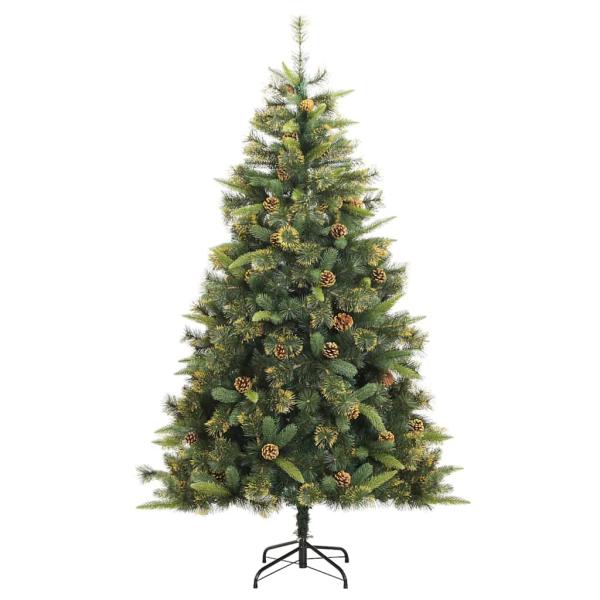 Künstlicher klappbarer Weihnachtsbaum mit Tannenzapfen 210 cm