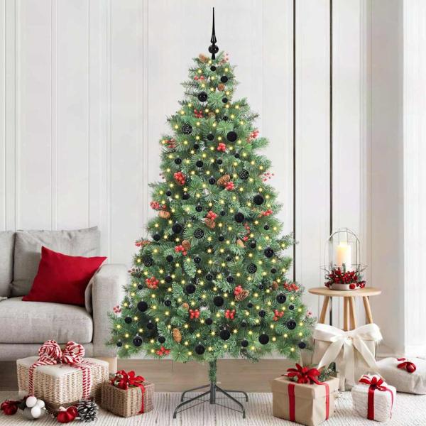 ARDEBO.de - Künstlicher Weihnachtsbaum Grün 210 cm PVC und Metall