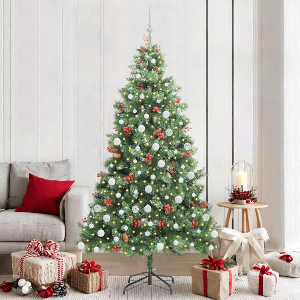 ARDEBO.de - Künstlicher Weihnachtsbaum Grün 210 cm PVC und Metall