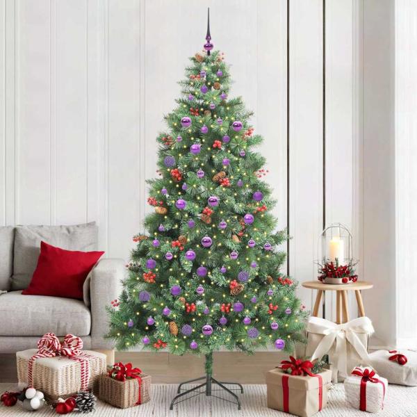 ARDEBO.de - Künstlicher Weihnachtsbaum Grün 210 cm PVC und Metall