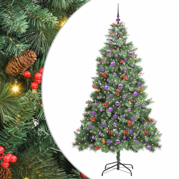 Künstlicher Weihnachtsbaum Grün 210 cm PVC und Metall