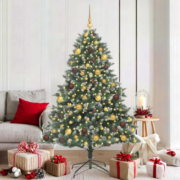 ARDEBO.de - Künstlicher Weihnachtsbaum mit 300 LEDs mit Ständer Grün 180 cm
