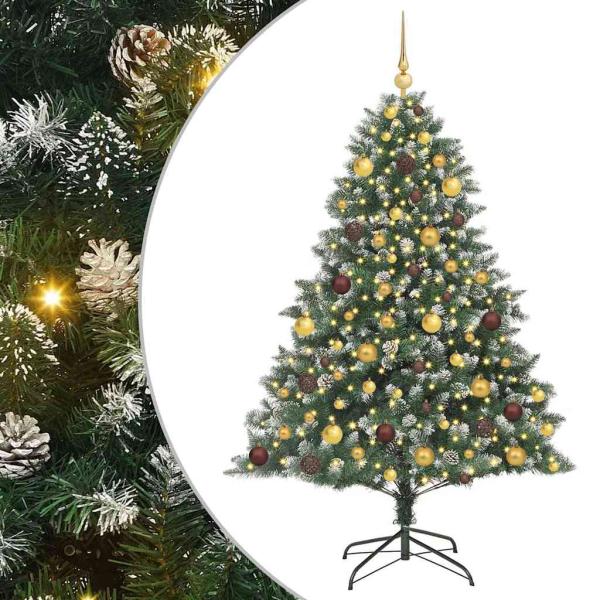 Künstlicher Weihnachtsbaum mit 300 LEDs mit Ständer Grün 180 cm